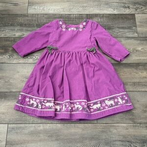 Mini Boden Corduroy Embroidered Dress